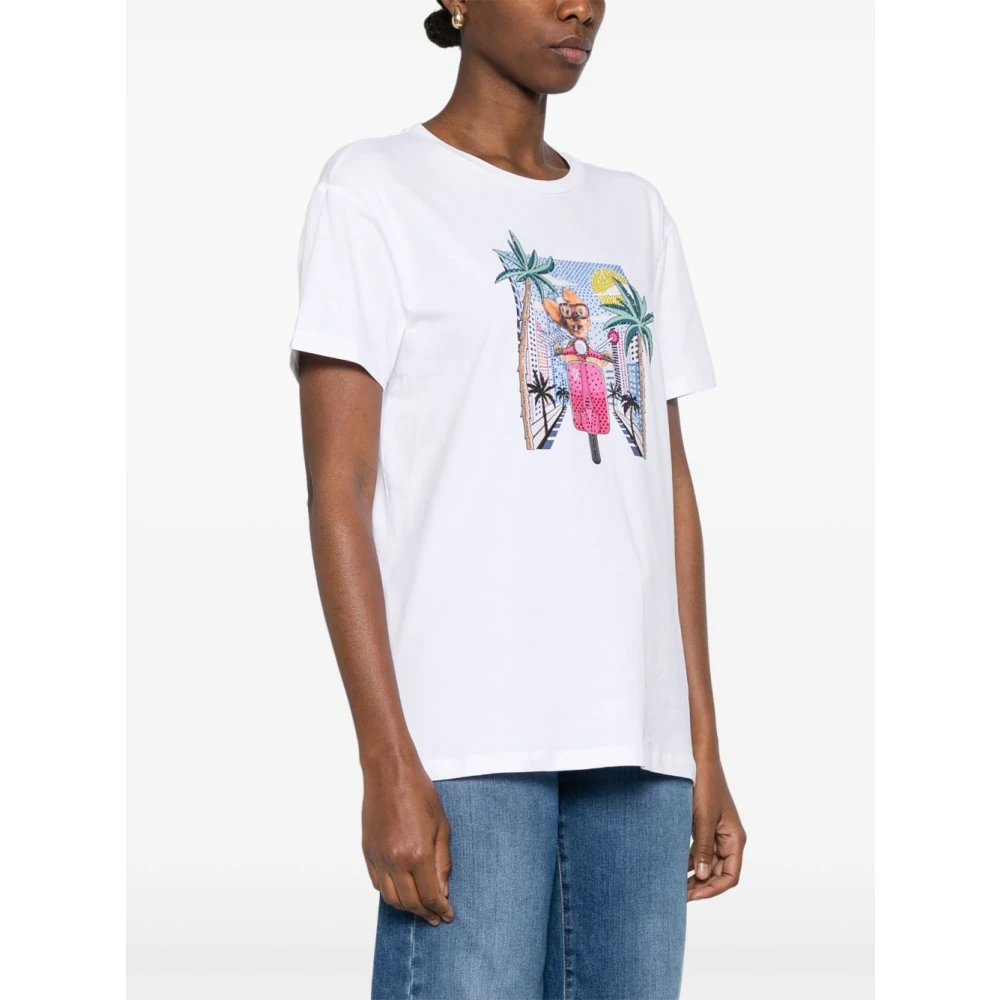 Liu Jo Grafische Print T-shirts met Crew Neck White Dames