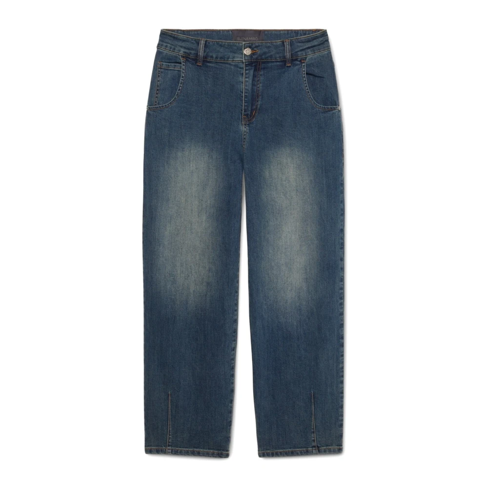Elena Mirò Vintage-gewassen Ballon Jeans Blue Dames