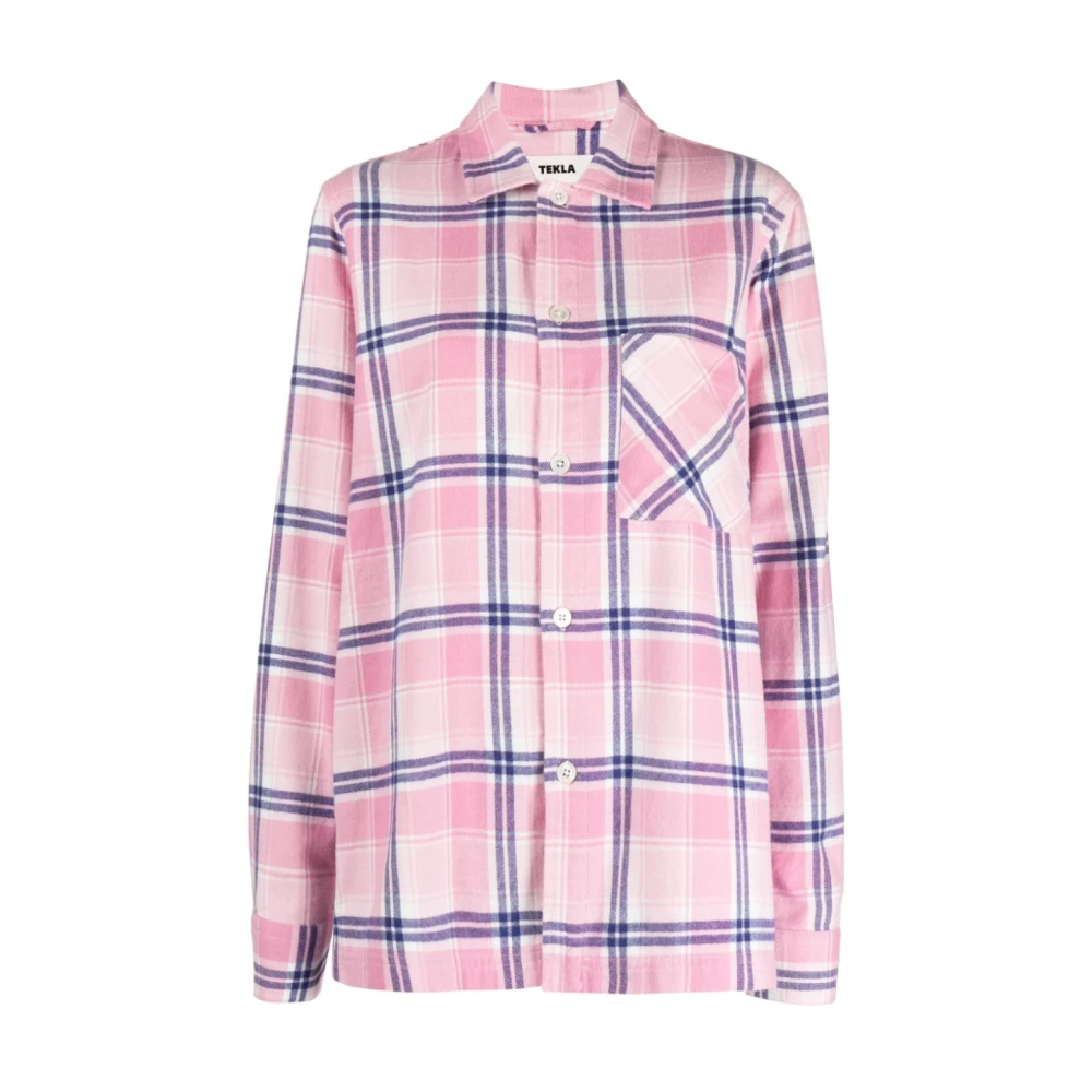 Tekla Rutig Rosa Pyjamas Pink, Dam