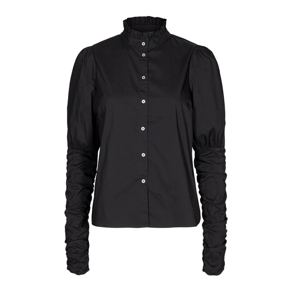 Co'couture Women's Black Elegant Puff Shirt Blouse With Details - Shirts - L - Blouses & Shirts