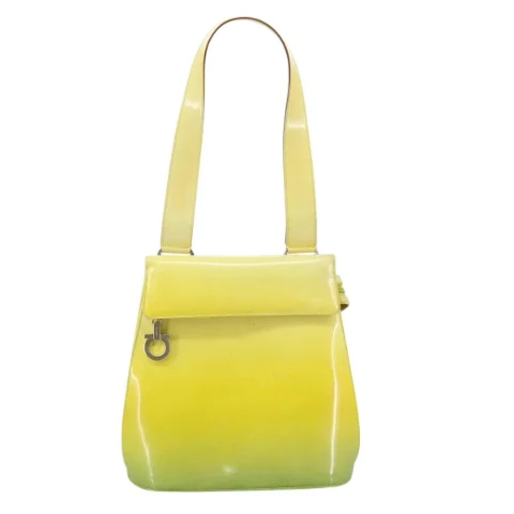 Salvatore Ferragamo Pre-owned Canvas handbags Yellow Dames