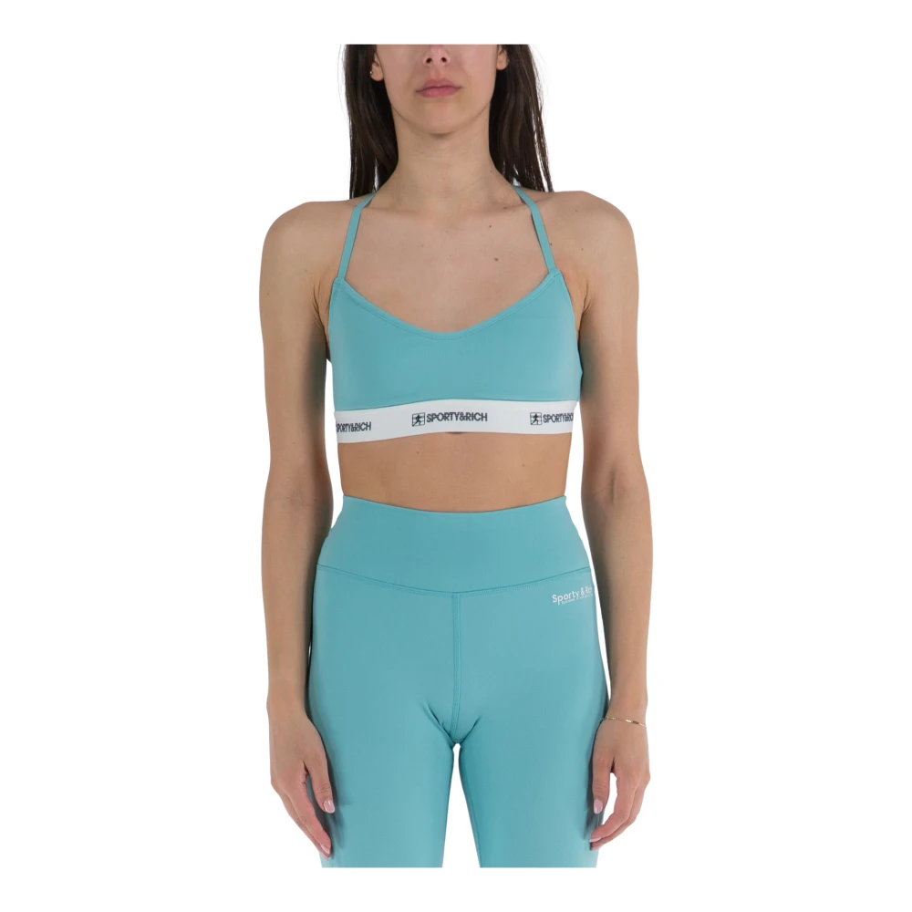 Sporty & Rich Elastische Band Sport Top Paradijs Blue Dames