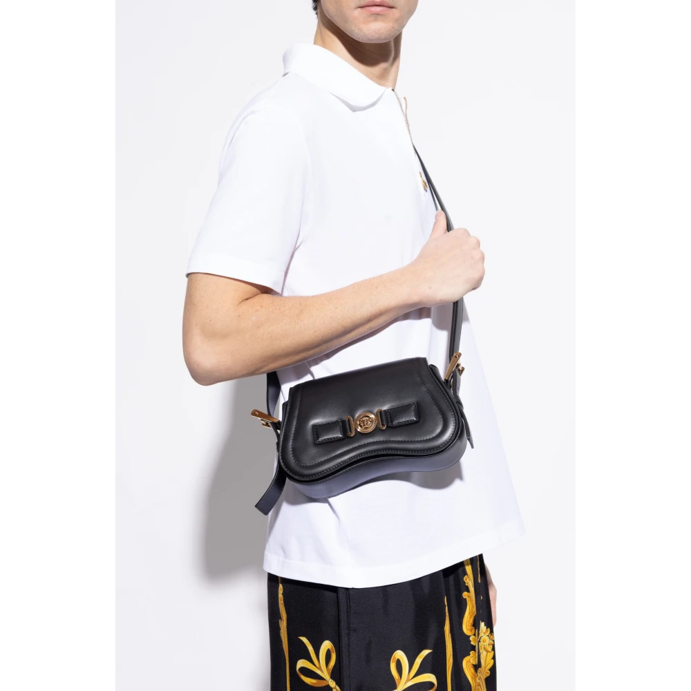 Versace Leren schoudertas Black Heren