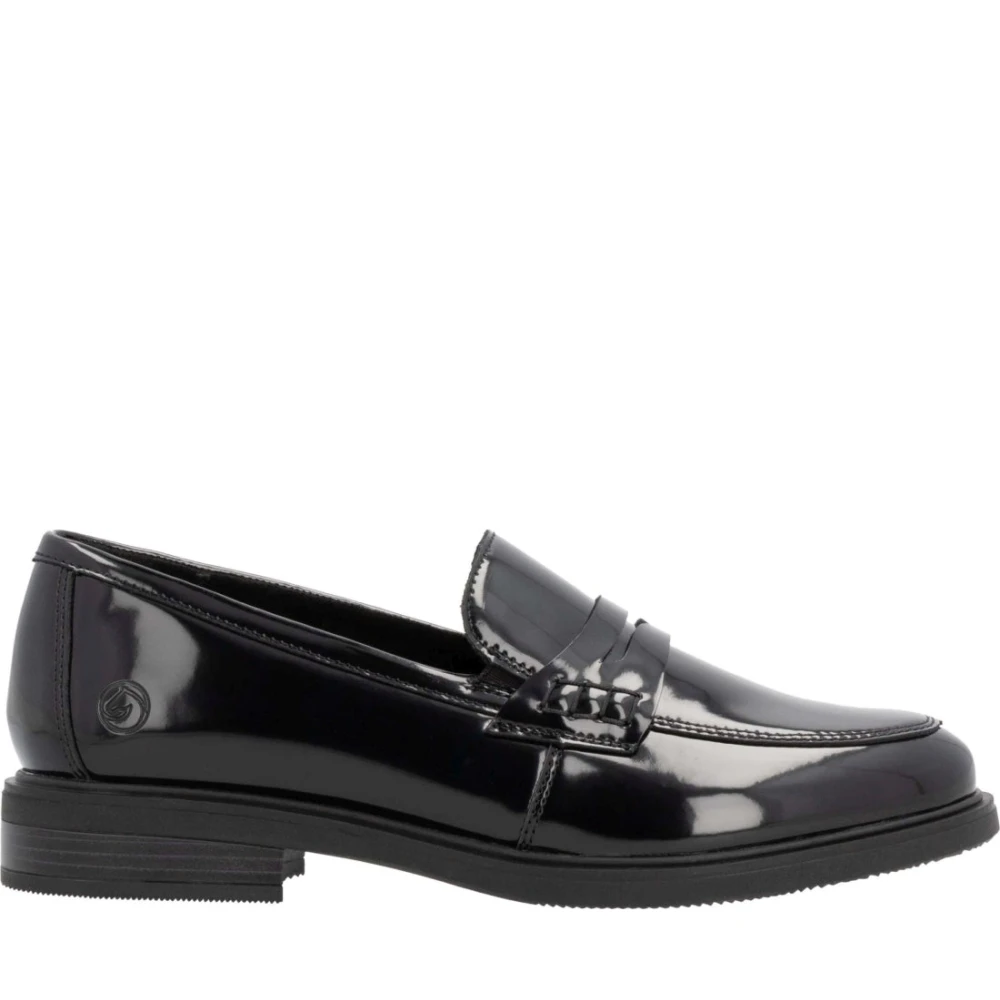 Remonte Women's Black Loafers, 4 Uk, Elegant Closed Loafers Shoes