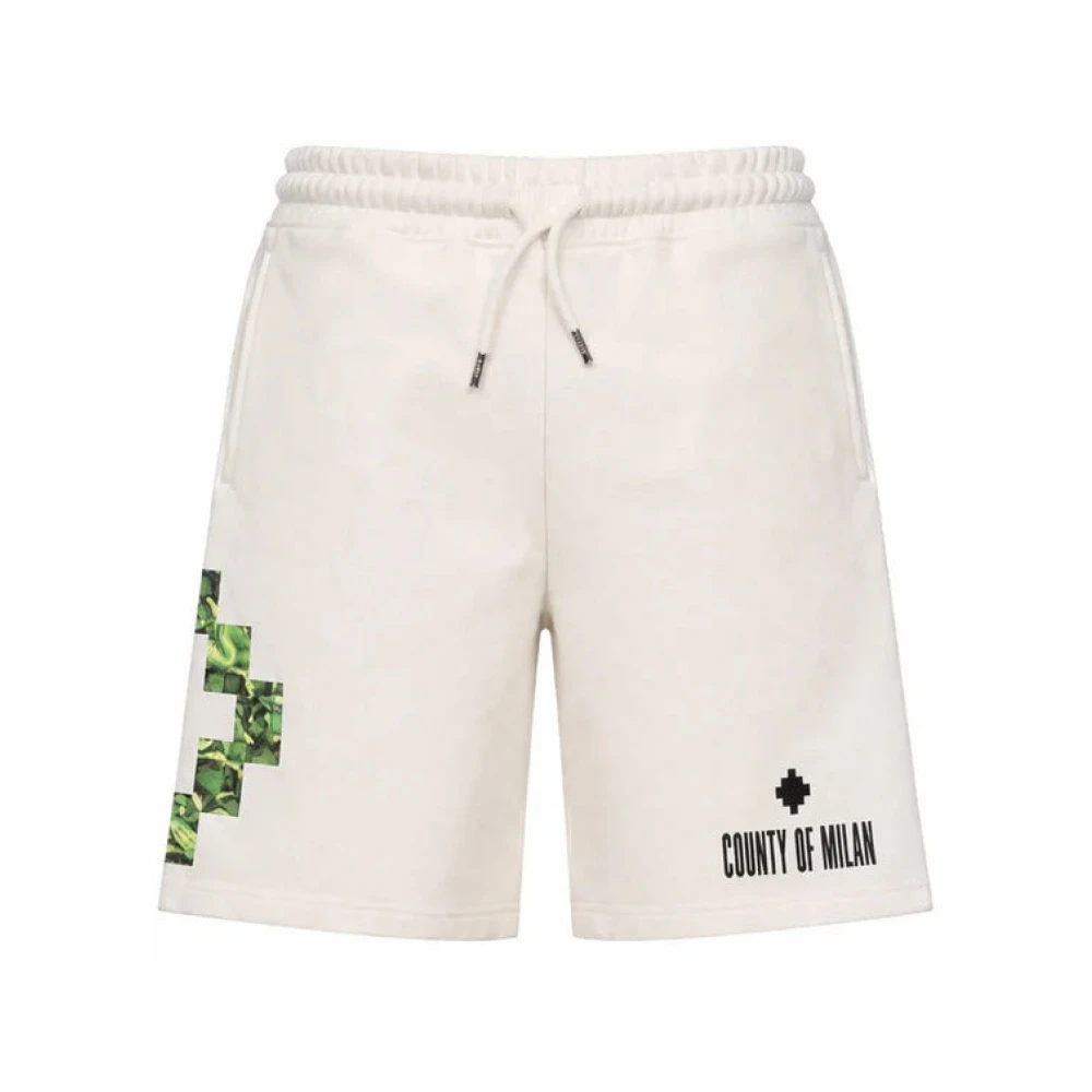 Marcelo Burlon Boys White Shorts, 14 Y, Cotton Bermuda
