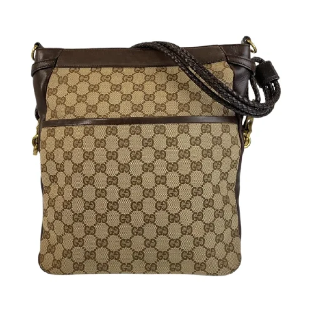 Gucci Vintage Pre-owned Canvas crossbody-bags Brown Dames