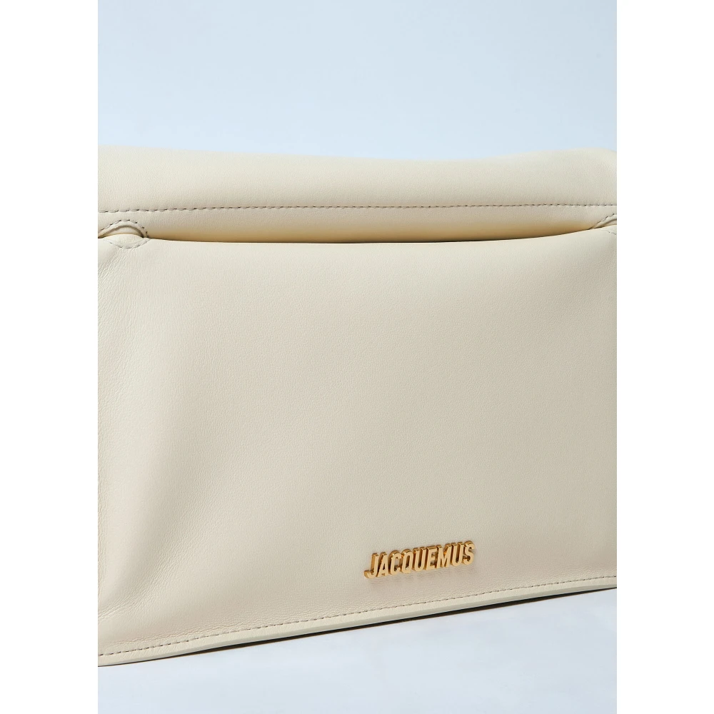Jacquemus Geometrische Hardware Leren Clutch Beige Dames