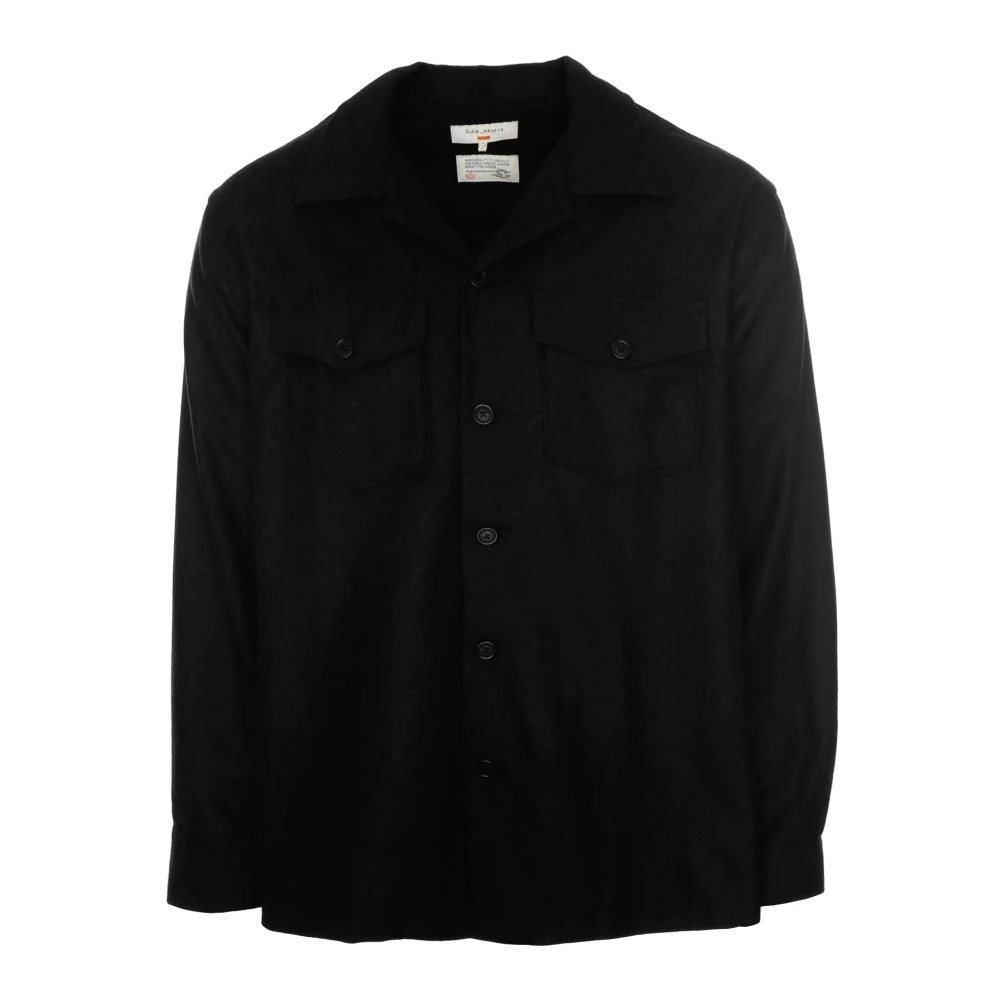 Nudie Jeans Vincent Solid Overshirt Black Heren