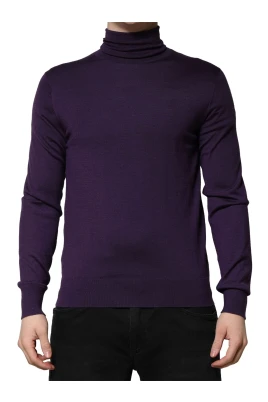 Lila Cashmere Turtleneck Tröja