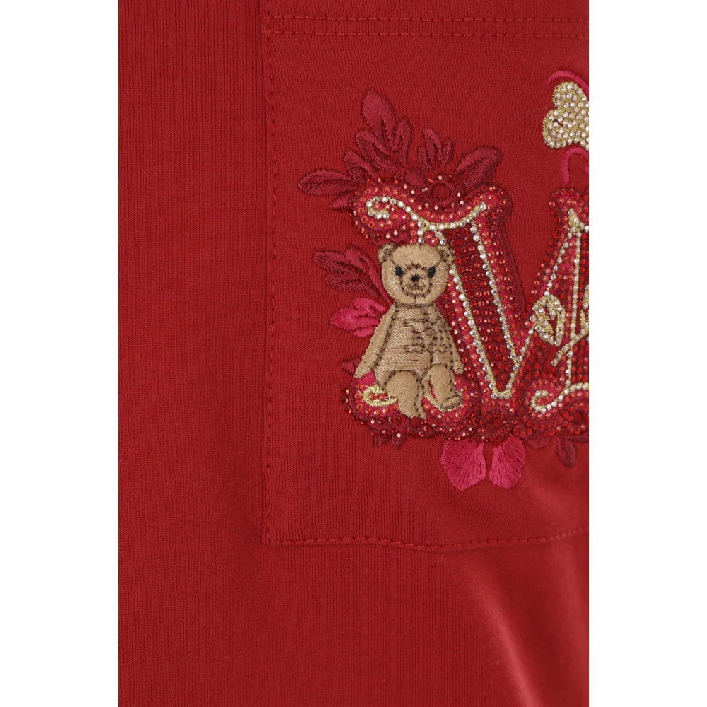 Max Mara Rode T-shirt met M-borduurwerk Red Dames