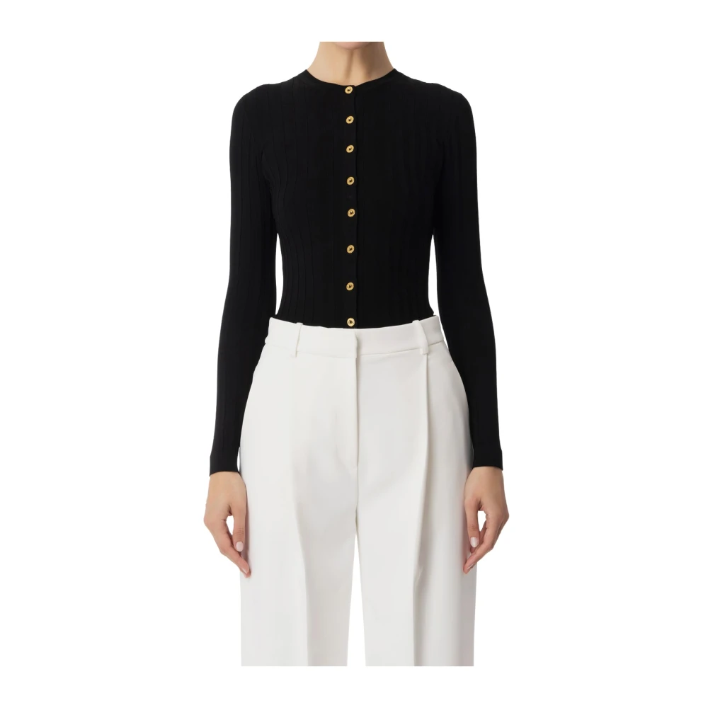 Elisabetta Franchi Zwarte Truien voor Vrouwen Black Dames
