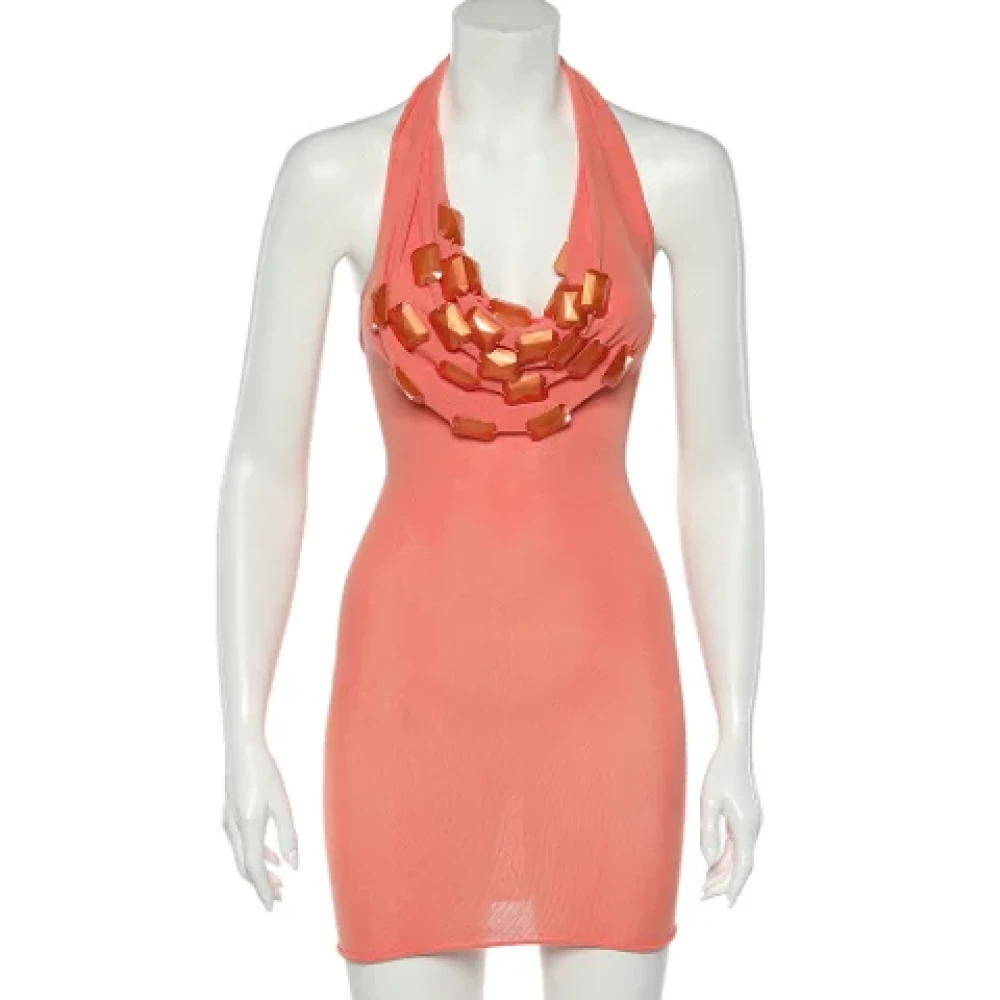 Armani Pre-owned Knit dresses Orange Dames