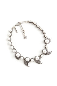 Oscar de la Renta Silver Pearled Necklace