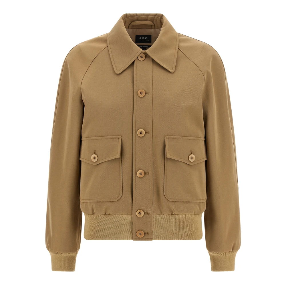 A.p.c. Women's Beige Jackets - Bomber Jackets - M - Jackets