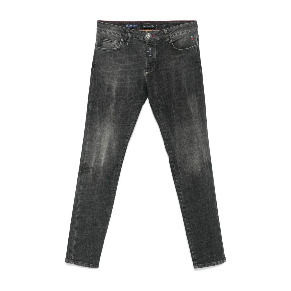 Philipp Plein Slim Fit Denim Jeans Gray Heren