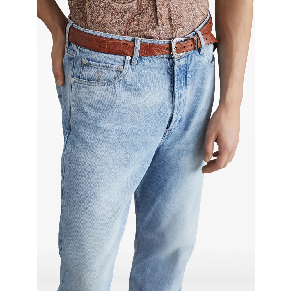 BRUNELLO CUCINELLI Katoenen Jeans met Zakken Blue Heren