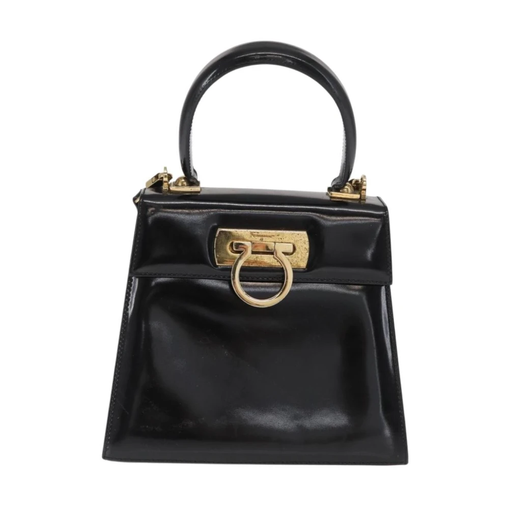 Salvatore Ferragamo Pre-Owned Women's Black Pre-Owned Vintage Gancini Top Handle Bag