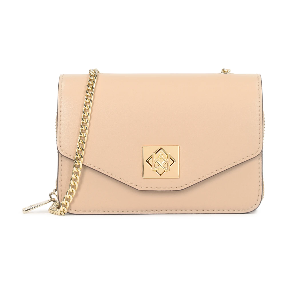 Kazar Leren tas aan een ketting Beige Dames