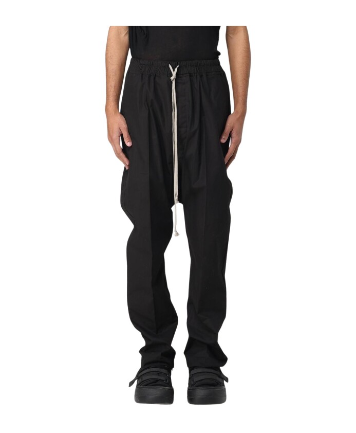 pantalon-noir-a-cordon-taille-decontractee