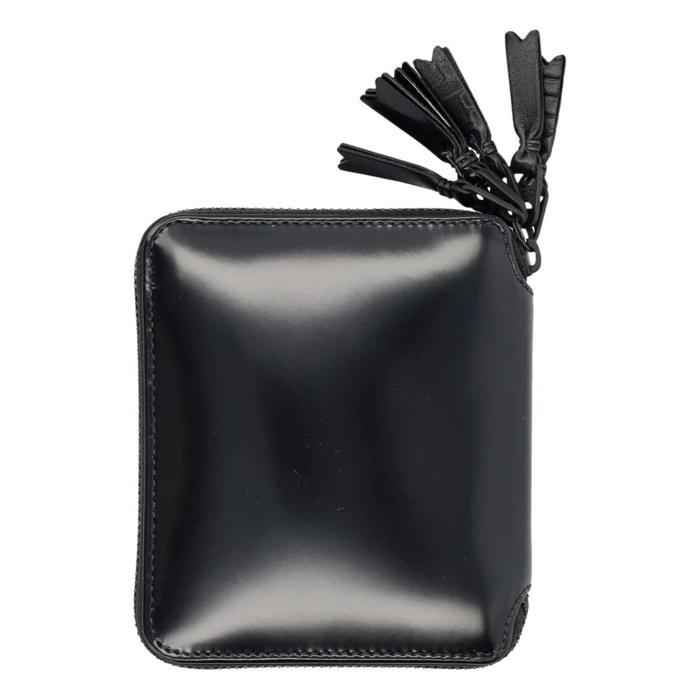 Comme des Garçons Zwarte ritsportemonnee met kwastrits Black Unisex