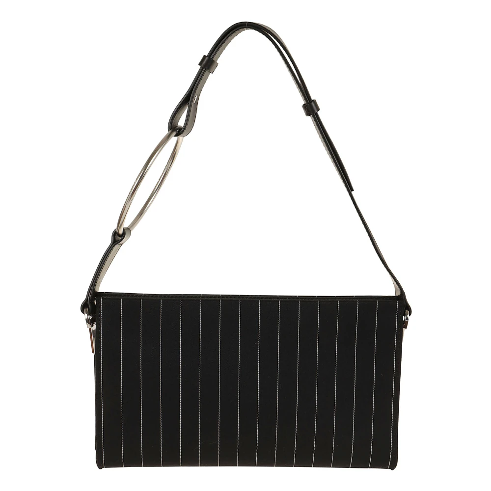 Dondup Donna Nero - Clutch In Fresco Di Lana Gessato - Bags - One Size