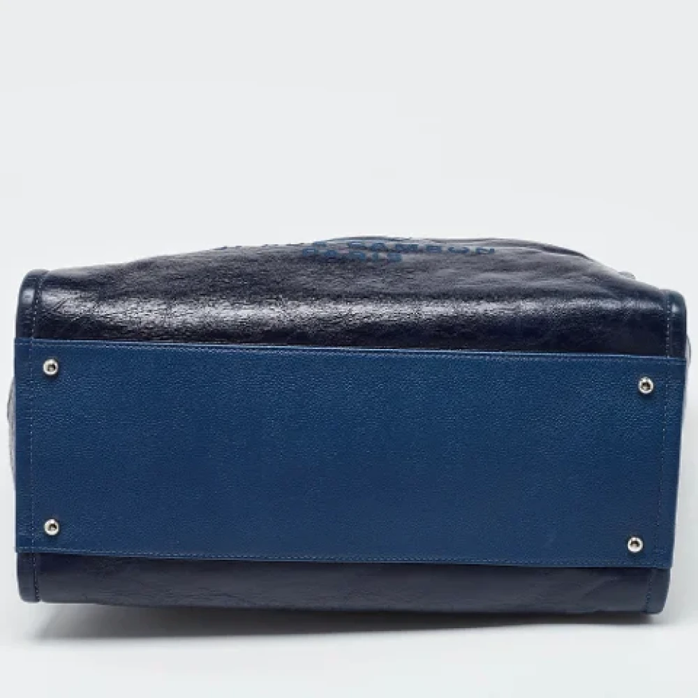 Chanel Vintage Pre-owned Leather totes Blue Dames