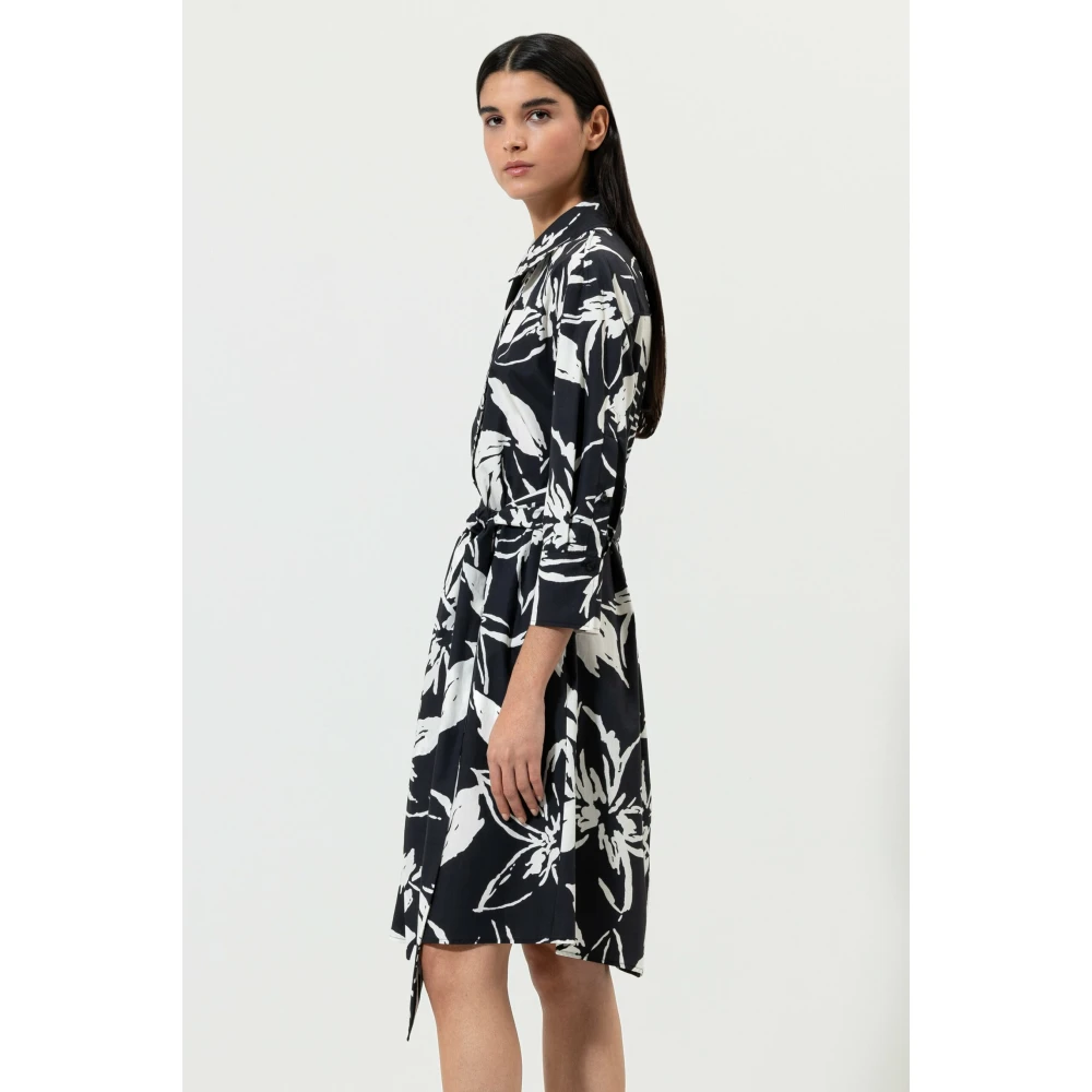 LUISA CERANO Zwart-witte bloemenjurk Multicolor Dames