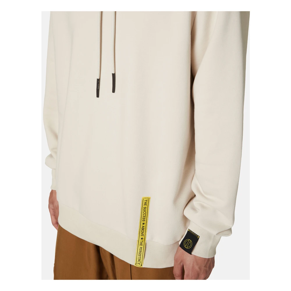 Iceberg Stoffen hoodie in katoen met logo Beige Heren