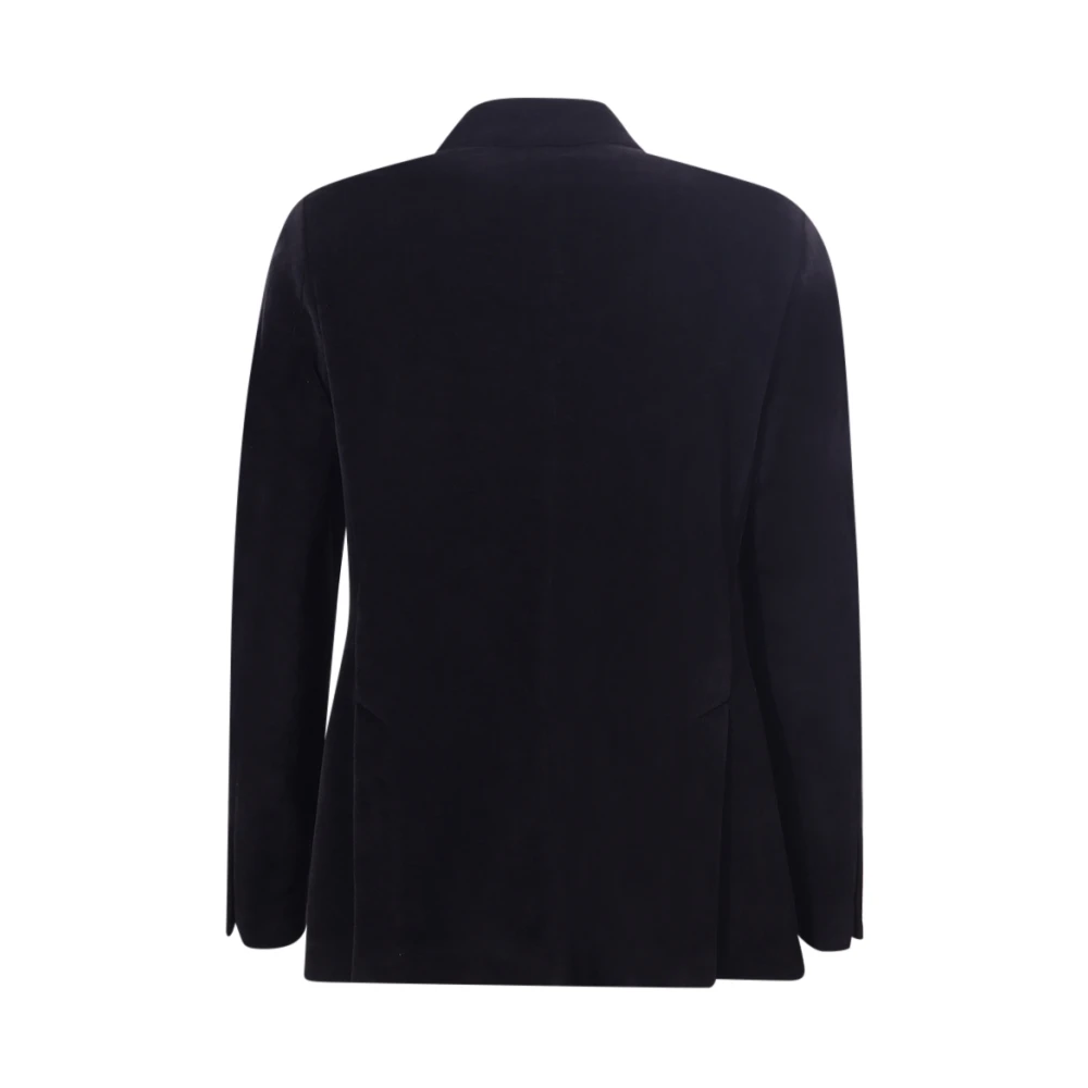 Circolo 1901 Zwarte Peak Revers Jas Italiaans Gemaakt Black Heren