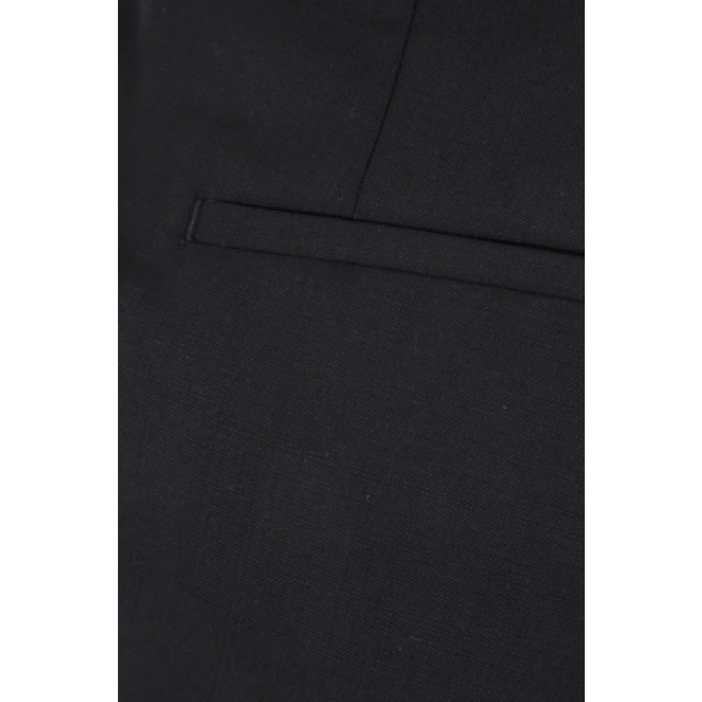 Versace Zwarte Wollen Broek met Medusa Gesp Black Heren