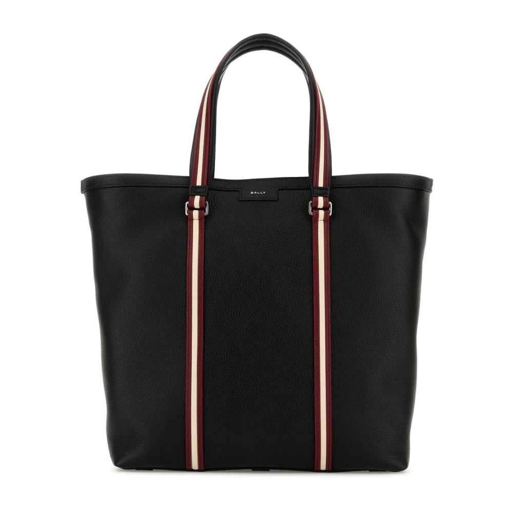 Bally Stijlvolle Zwarte Leren Winkelmand Black Heren
