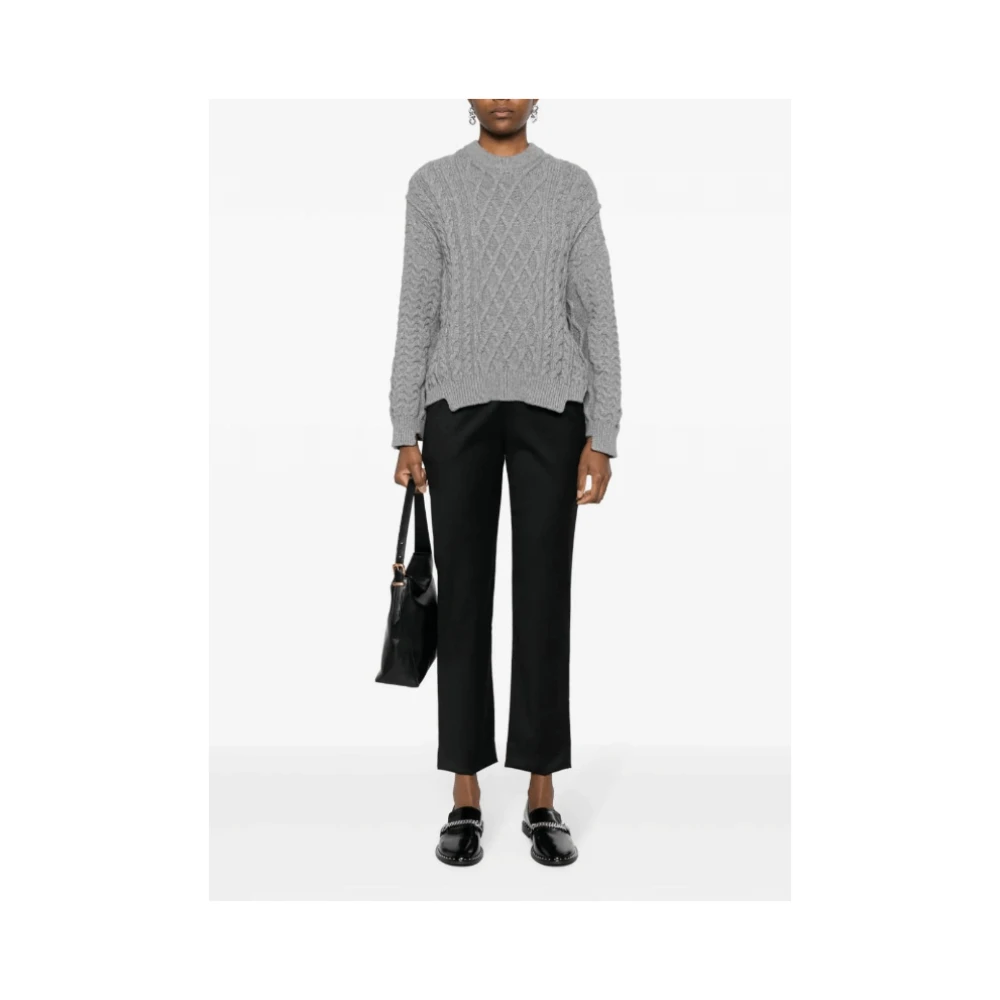 Ermanno Scervino Zwarte Wolmix Cropped Broek Black Dames