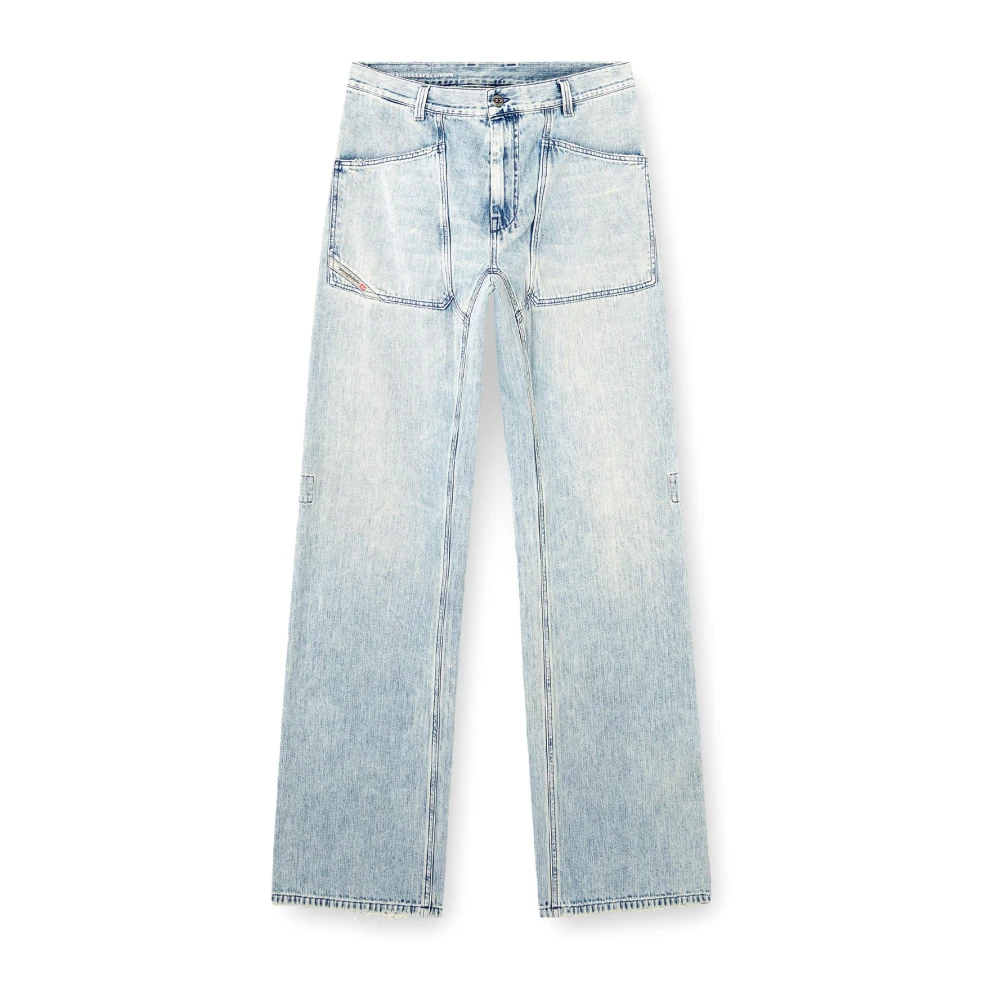 Diesel Relaxed Fit Wijde pijp Jeans Blue Heren