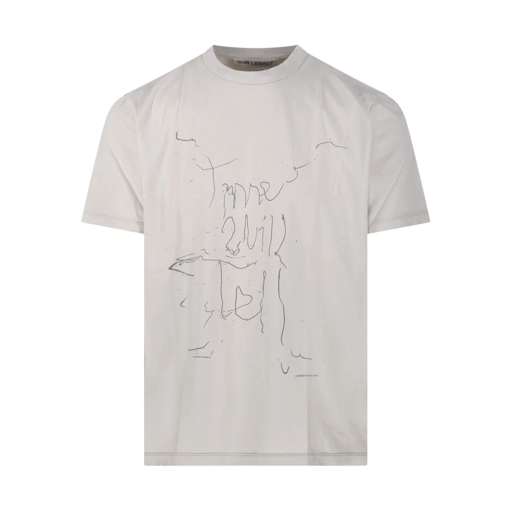 Our Legacy , T-Shirts, Male, Beige, S, Endless Wedding Print Box T-Shirt