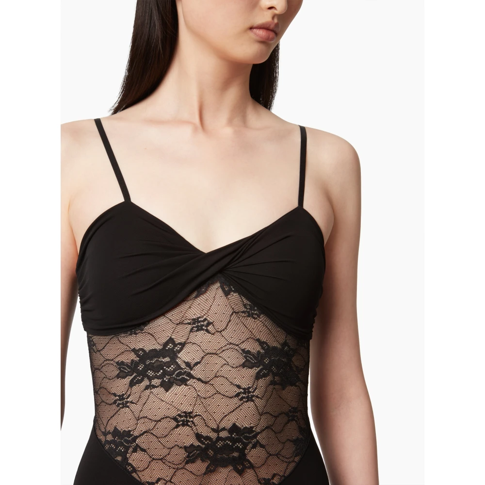 Nina Ricci Meermin Jurk MET Kant Black Dames
