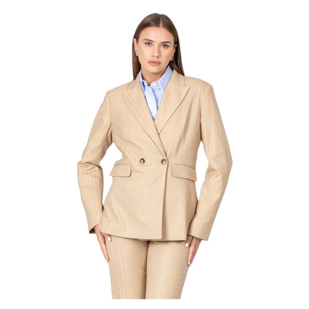 Kocca Women's Brown Professional Suit Style Blazer Jacket - Blazers - Xs - Jackets