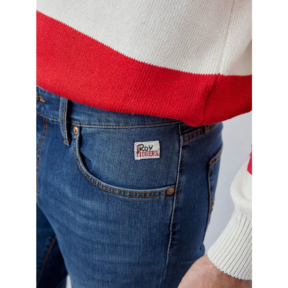 Roy Roger's Slim Fit Denim Jeans met Medium Wassing Blue Heren