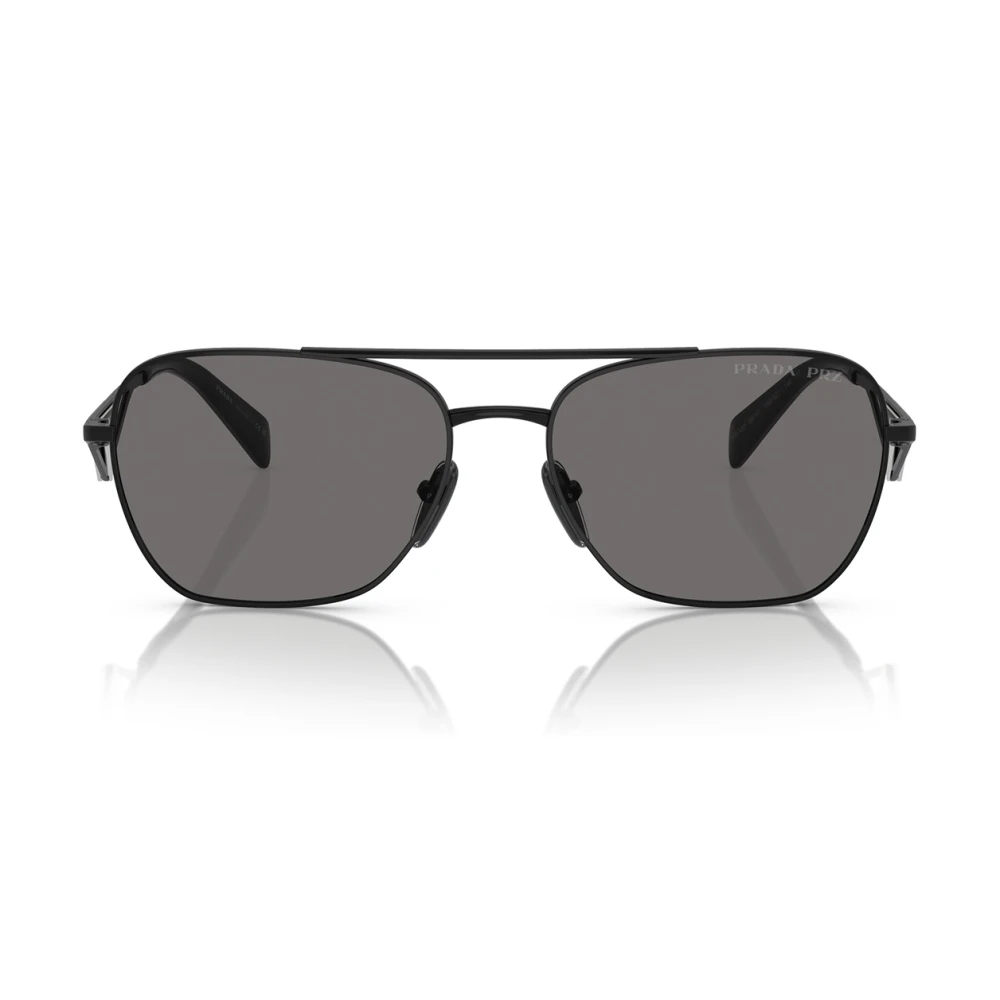 Prada Black/Grey Pr A50s 1Ab5z1 Woman Sunglasses Metal Pillow Polarized - Image 2