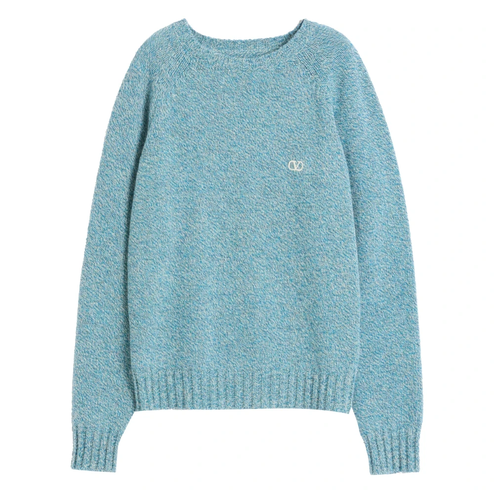 Valentino Garavani Blauwe Crew Neck Sweater Blue Heren