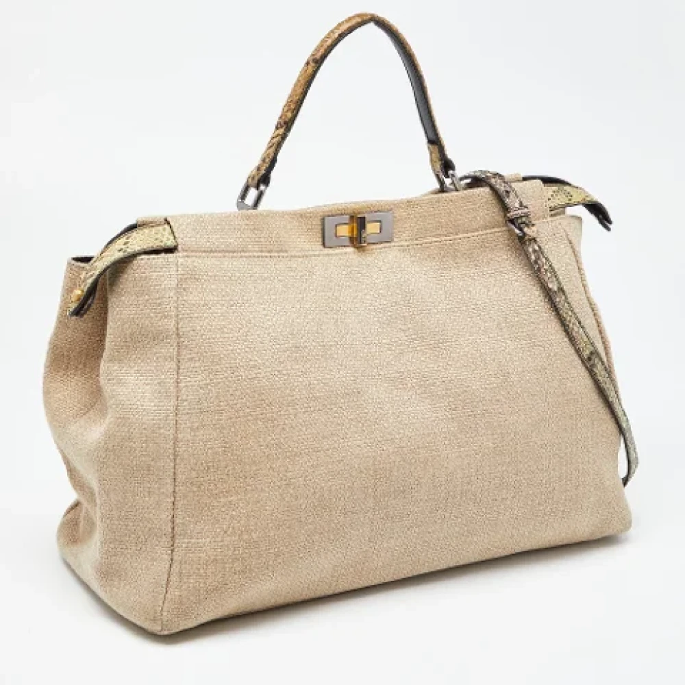 Fendi Vintage Pre-owned Canvas handbags Beige Dames