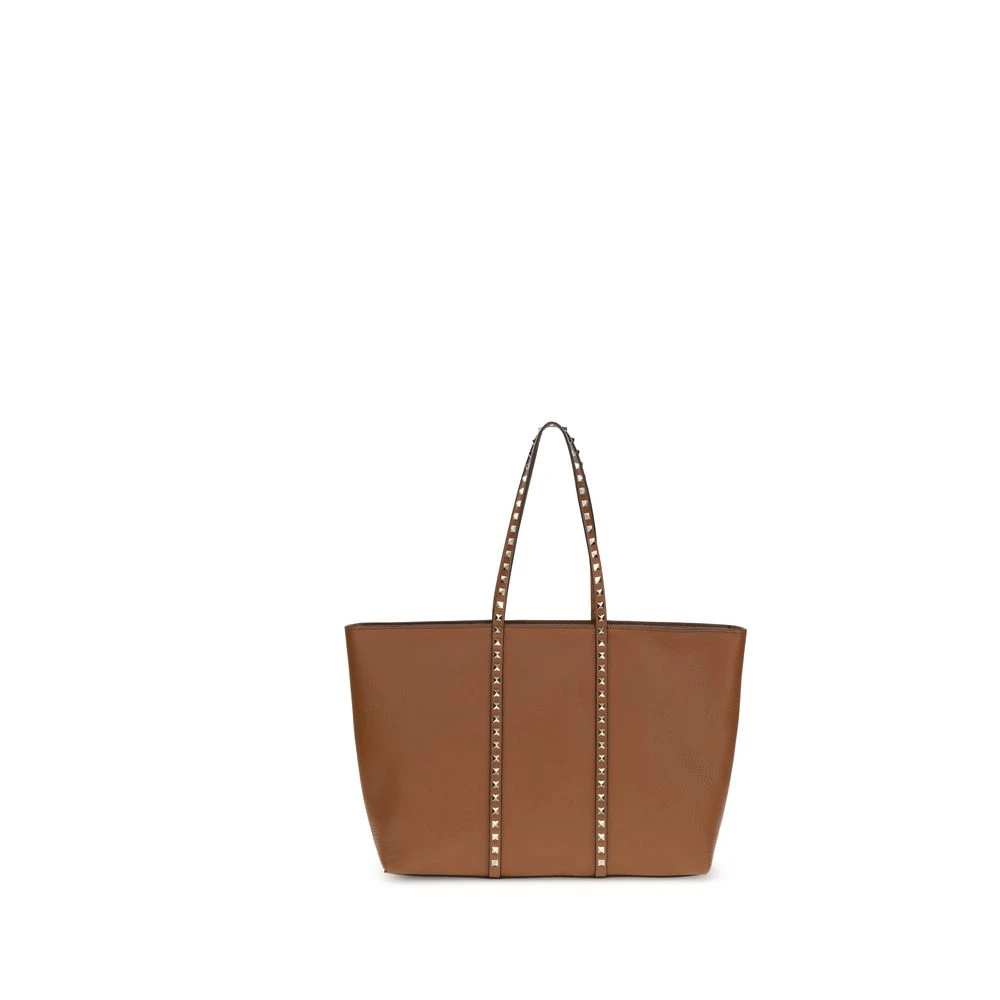 Valentino Garavani Women's Brown Rockstud Tote Bag In Garnet Leather