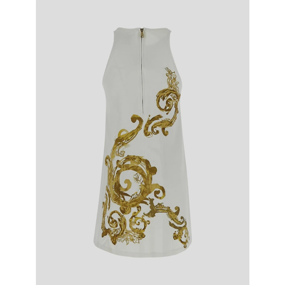 Versace Jeans Couture Elegant Baroque Cotton Dress Multicolor Dames