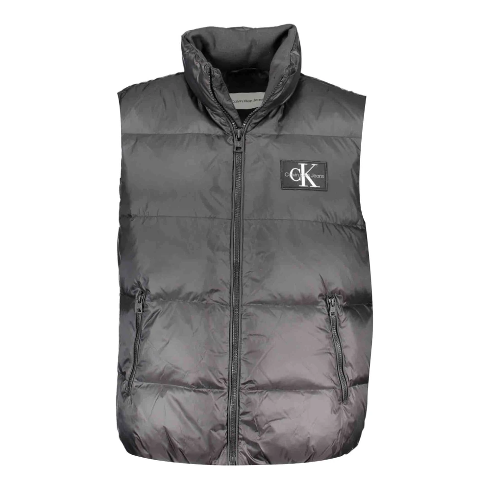 Calvin Klein Zwarte Herenvest met Zakken en Logo Black Heren