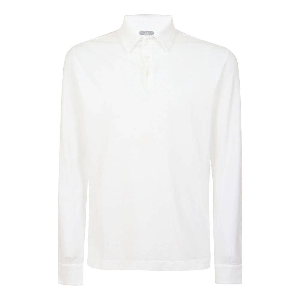 Zanone Katoenen Polo Shirt Navy Stijl White Heren