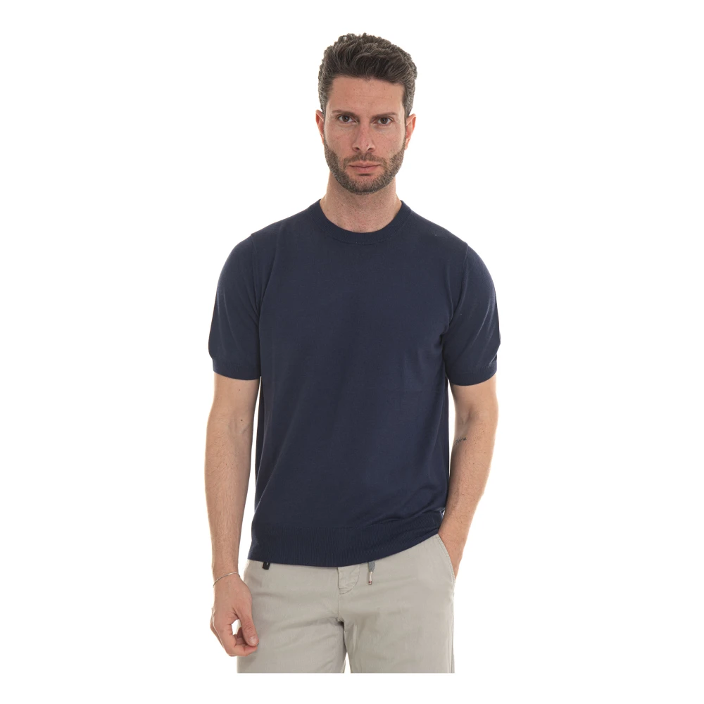 Canali Stijlvol T-shirt voor mannen Blue Heren