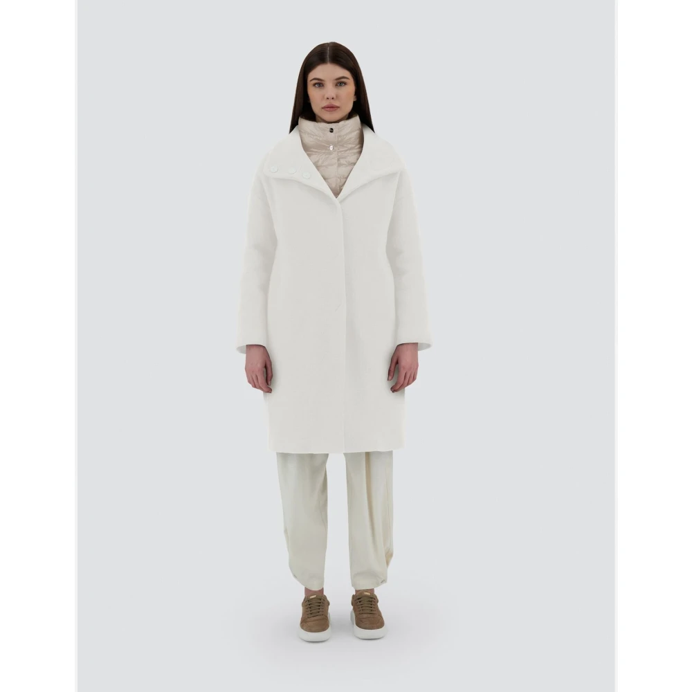 Herno Moderne Dubbel Nylon Ultralight Resort Jas White Dames