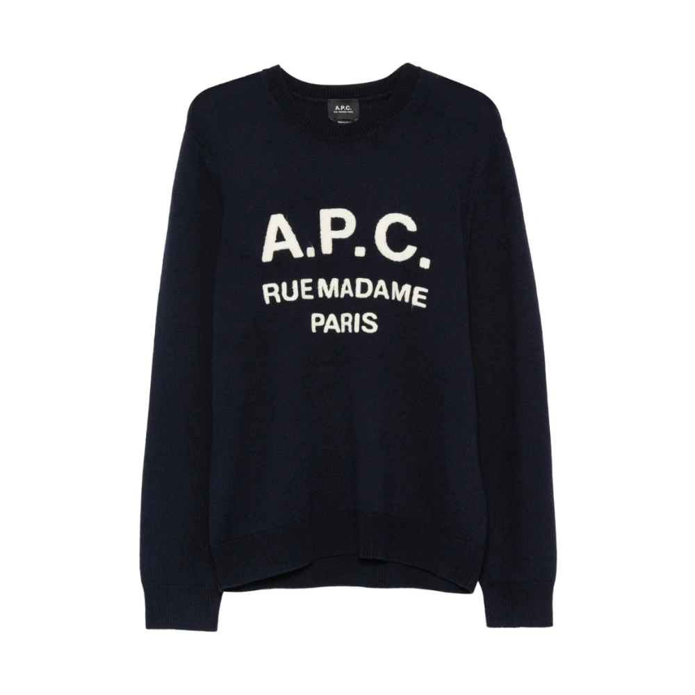 A.p.c. Uomo Blu - Maglione Girocollo In Lana - Knitwear - L - Immagine 3