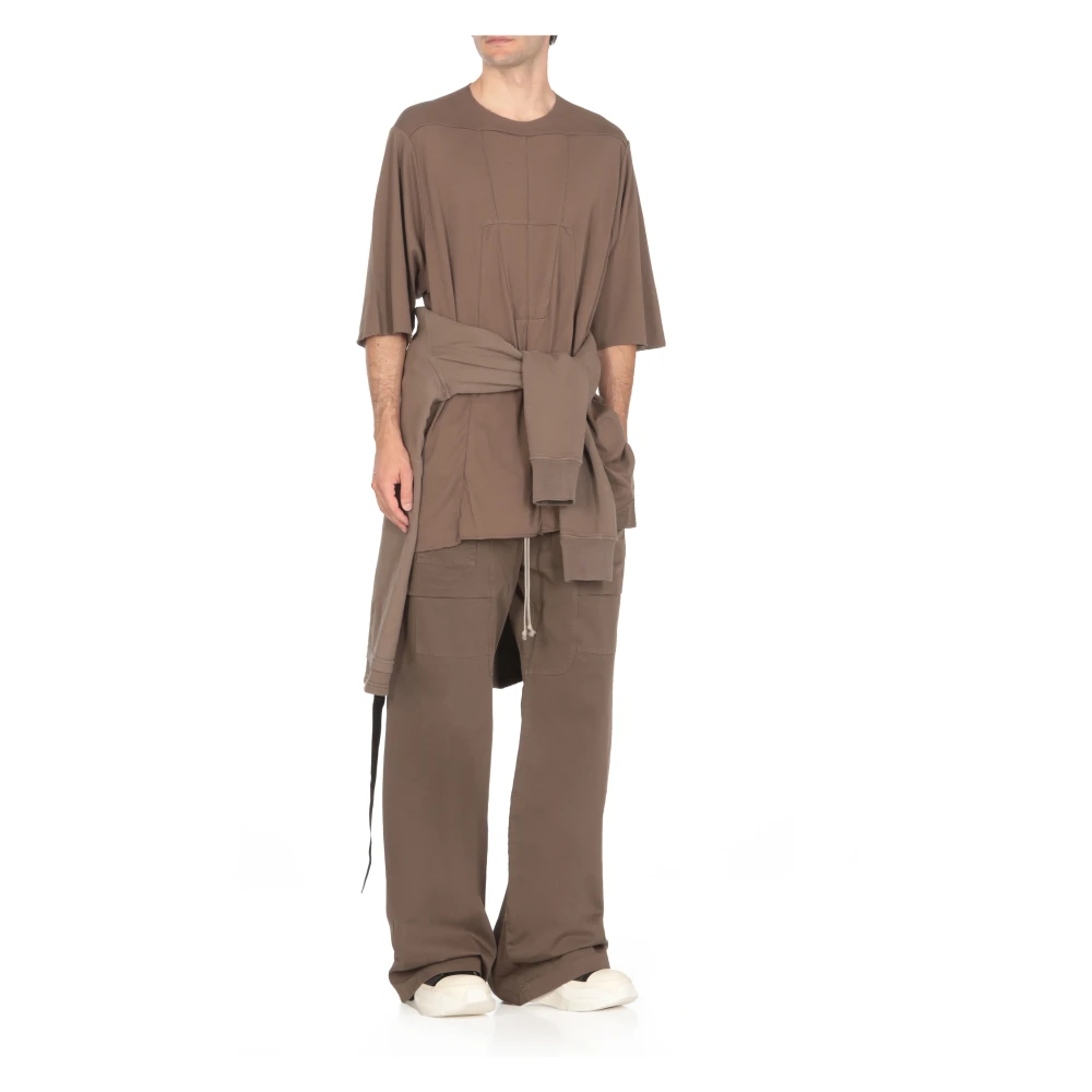 Rick Owens Katoenen T-shirt met Ronde Hals en Korte Mouwen Brown Heren