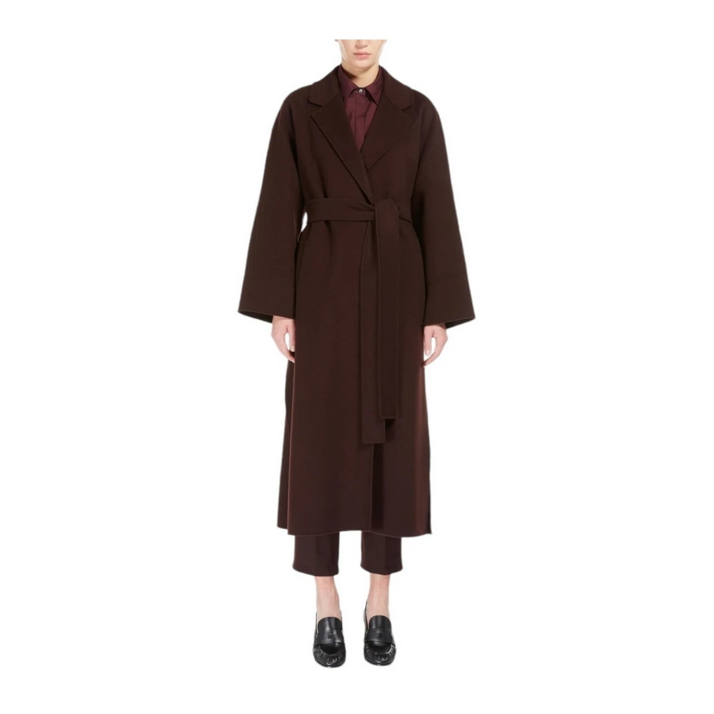 Max Mara Studio Bordeaux Ull Wrap Kappa Red, Dam