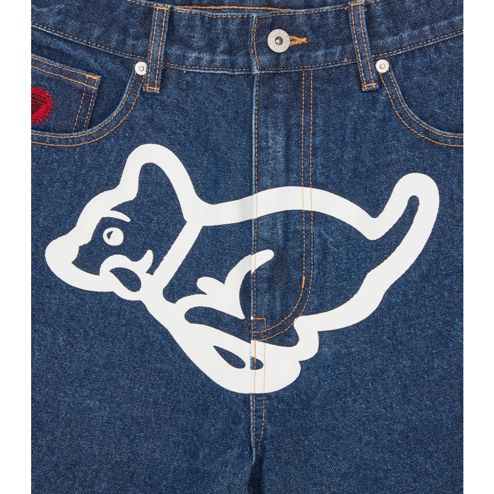 Icecream Rende Puppy Denim Shorts Blue Heren